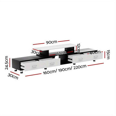 Artiss Extendable TV Cabinet Entertainment Unit - 160cm to 220cm,